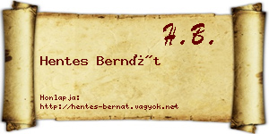Hentes Bernát névjegykártya